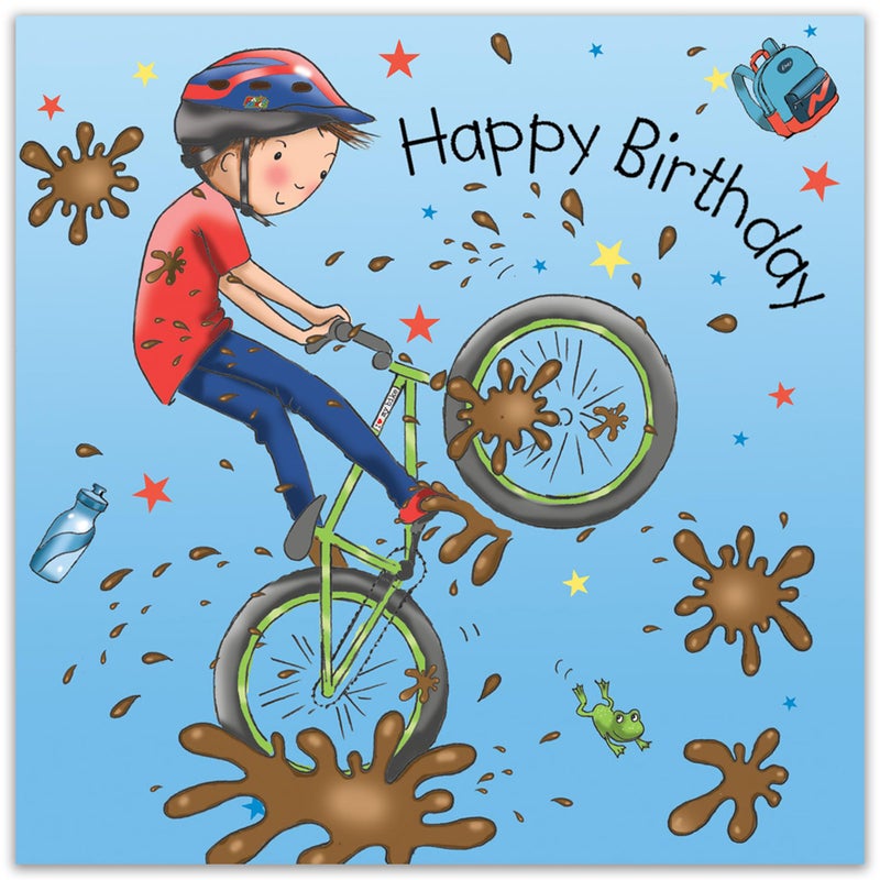 Twizler Happy Birthday Card with Mountain Bike - Boys Birthday Card - Happy Birthday Card Boy - Birthday Card for Boy - Sporty Childrens Birthday Cards - Son Birthday Presents Grandson - Image 2